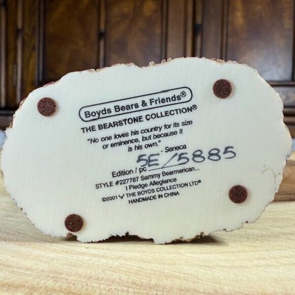 Vintage Boyds Bears Sammy Bearmerica Pledge Allegiance Bearstone Collection - Picture 9 of 10